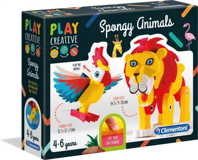 Produktbild von Clementoni – Schwammige Tiere – Spielen Sie kreativ