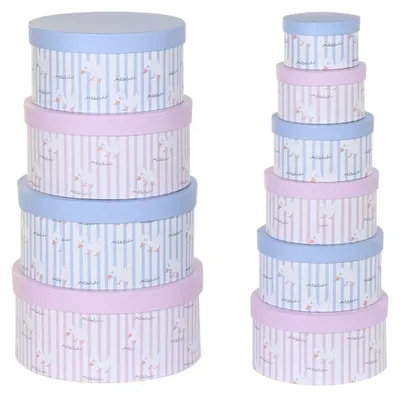 Stapelbare Aufbewahrungsboxen-Set, 37,5 x 37,5 x 18 cm, Karton