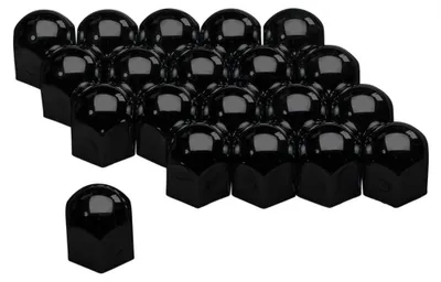 Productafbeelding van AutoStyle set universele wielmoerdoppen - Zwart, staal - 17 mm