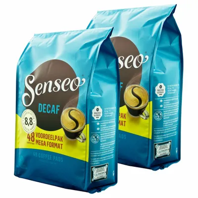 Produktbild von Senseo Kaffeepads Decaf / Entkoffeiniert, Reiches Aroma, Intensiv & Ausgewogen, Kaffee für Kaffepadmaschinen, 96 Pads