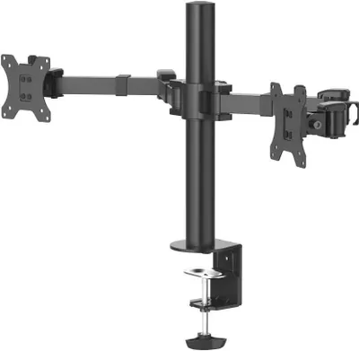 Produktbild von Stojan na stolní monitor HAMA pro 2 monitory, nastavitelný, 13" - 35", 15 kg, otočný/sklopný, černý