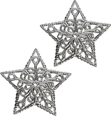 Produktbild von Stern aus Metall Silber 6cm 20 St - Weihnachtsdeko, Metallstern, Ornamente, 20 Stück