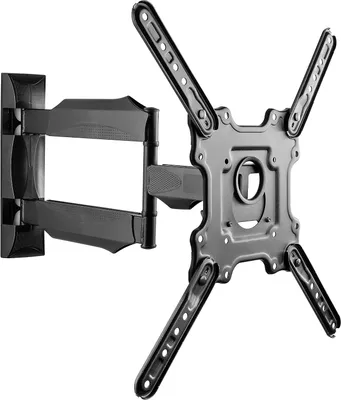 Imagen del producto de Soporte de pared para TV ajustable, compatible con pantallas planas y curvas de 32" a 55" y con un peso máximo de 32 kg (VESA máximo 400x400). Soporte de monitor inclinable y giratorio