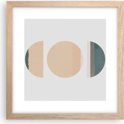 Produktbild von Gerahmtes Poster - Rahmen in heller Eiche - Abstraktion Rad Halbkreis - 30x30 cm - Wand Bild - Wanddeko - Wandbilder - Wandposter - Bilderrahmen - Bilder - Kunstdruck - Wandbild - P2NAC30x30-4310