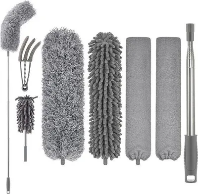 Image de Chiffon de nettoyage long avec manche télescopique, réutilisable