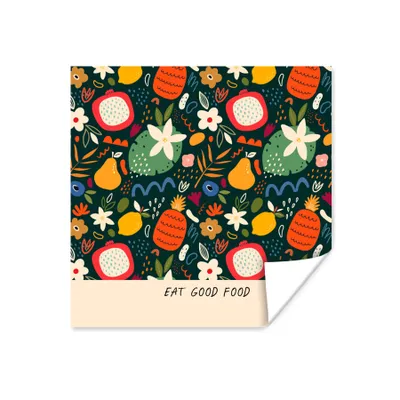 Produktbild von MuchoWow® Poster Sprichwörter - Gutes Essen essen - Zitate 75x75 cm - Wand Dekoration