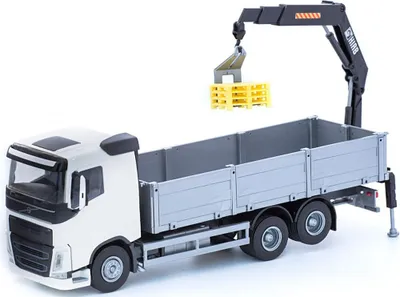 Zdjęcie produktu dla Emek 50352 Volvo FH New białe ciężarówka skrzynia z żurawiem tylnym