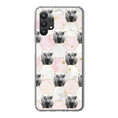 Produktbild von MuchoWow® Handyhülle Schutzhülle Hülle für Samsung Galaxy A32 5G Schottischer Highlander - Muster - Gold Silikon Softcase Handy Hülle - Softcase