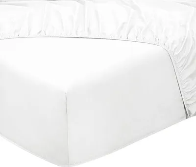 Produktbild von PHLOX PHLOX Spannbetttuch - 100% Baumwollsatin (300 TC) - Doppel 140x200 cm - Weich & Hautfreundlich - Rundelastisch - Weiß