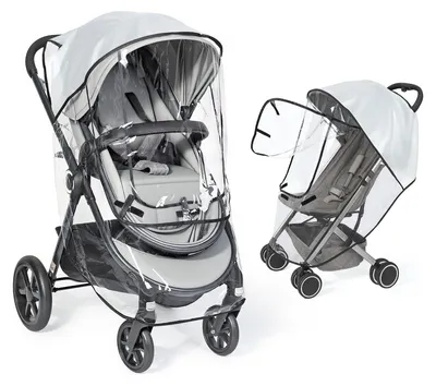 Produktbild von Regenschutz Kinderwagen Regenhülle - Universal - Transparent - Fenster zum Hochklappen