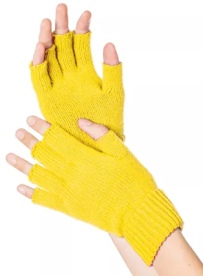 Produktbild von Fingerlose Strickhandschuhe gelb