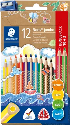 Produktbild von Farbstift Noris Club® triplus® jumbo Farbstifte, 4 mm, Kartonetui mit 12 Farben