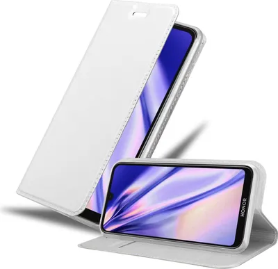 Produktbild von Cadorabo Handyhülle für Huawei Y5 2019 / Enjoy Play 8 / Honor 8S Schutz Hülle in Silber Cover Etui Book Case Booklet