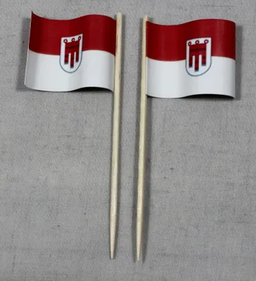 Produktbild von Party-Picker Flagge Vorarlberg Österreich Papierfähnchen in Spitzenqualität 25 Stück Beutel