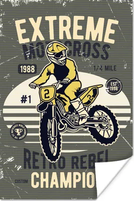 Produktbild von MuchoWow® Poster Motorrad - Retro - Gelb 20x30 cm - Papierdruck