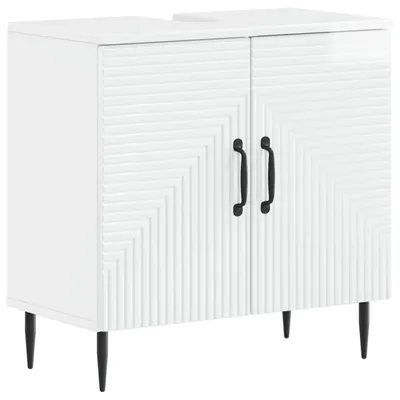Immagine prodotto di Mobiletti per lavabo HAARLEM, finitura lucida bianca, dimensioni 59,5 x 31,5 x 59 cm