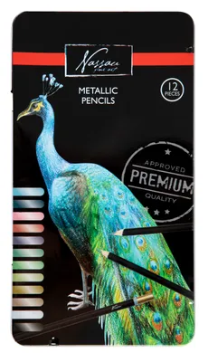 Obrázek produktu pro Pastelky metalické 12 ks v plechové krabičce