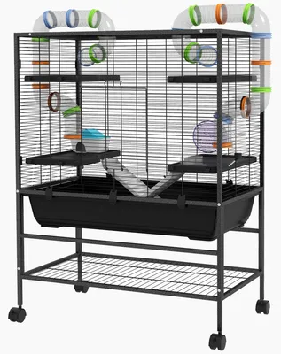 Image de Cage pour hamster - Cage pour rongeurs - Cage pour gerbilles - Enclos pour rongeurs - Cage pour hamster avec tunnels
