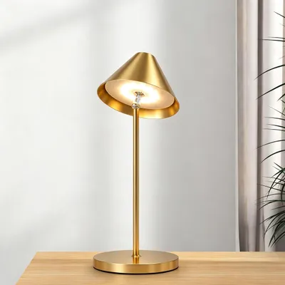 Immagine prodotto di Lampada da tavolo a LED senza fili con batteria ricaricabile - Orientabile a 360°, dimmerabile tramite tocco, lampada da comodino moderna per camera da letto, soggiorno, balcone; lampada decorativa senza fili con batteria ricaricabile