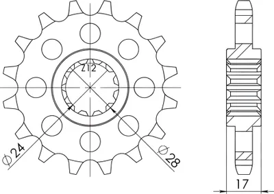 Produktbild von Ritzel Supersprox 530 - 14Z CST-295:14|feinverzahnt 24,0/28,0