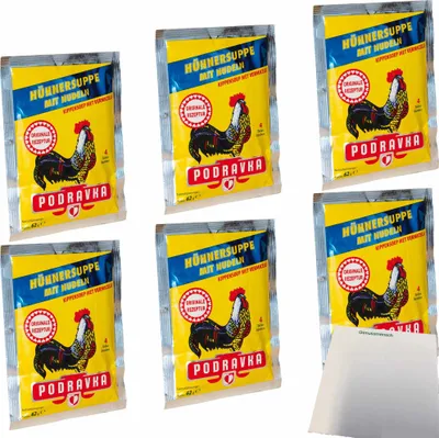 Produktbild von Podravka Hühnersuppe mit Nudel 6er Pack (6x62g Beutel) + usy Block