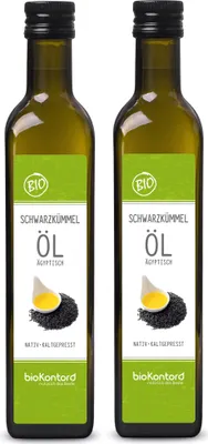 Produktbild von Schwarzkümmelöl ägyptisch 2x 500 ml (1000 ml) I gefiltert - 100% rein I nativ und kaltgepresst von bioKontor