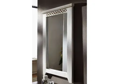 Produktbild von MASSIVMOEBEL24 Spiegel Mango / Akazie 60x3x90 weiß gewachst CASTLE-ANTIK #227