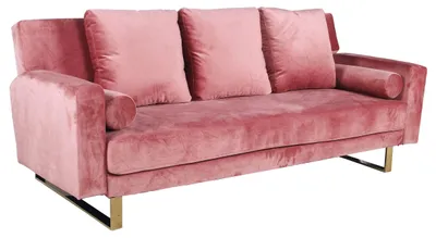 Image de MENZZO Canapé convertible clic-clac Djobi Velours Rose Pied Or