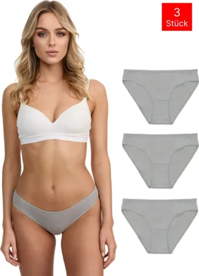 Produktbild von Tazzio Damen Slip 3er-Pack F941 (Grau, M)