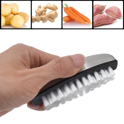 Reinigungsbürste aus Edelstahl, 68 g, silber, für Obst und Gemüse