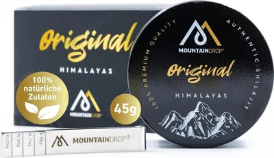 Produktbild von Mountaindrop Mumijo Shilajit Original Himalayas 45g I traditionelle Nahrungsergänzung mit Fulvinsäure & Huminsäure aus dem Himalaya I Ayurveda Supplement