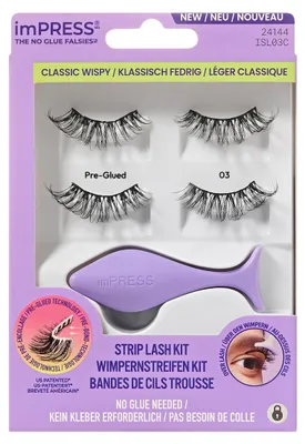 Obrázek produktu pro Sada KISS imPRESS s předlepenými řasami, model Classic Wispy, 2 páry