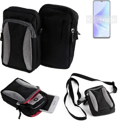 Produktbild von K-S-Trade Holster Schutz Hülle kompatibel mit Oppo A57s Handy Hülle Gürteltasche Umhängetasche mit Zusatzfach schwarz