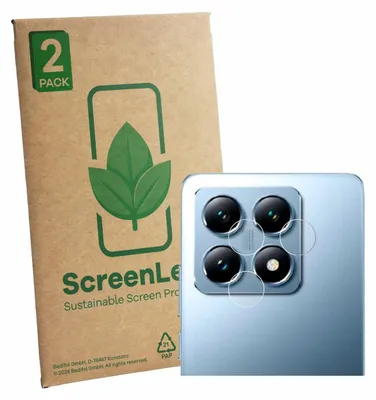 Produktbild von 2x ScreenLeaf Schutzfolie für Xiaomi 14T Pro (NUR Kameraschutz) nachhaltiger Displayschutz Display Schutz Folie Klar Transparent