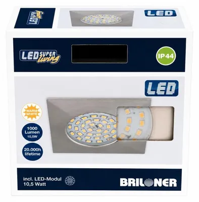 Produktbild von Briloner LED Einbauleuchte 10,5W 1000lm 3000K IP44 Aluminium 7207-019Beschreibung