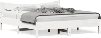 Produktbild von vidaXL Massivholzbett ohne Matratze Weiß 200x200 cm Kiefernholz