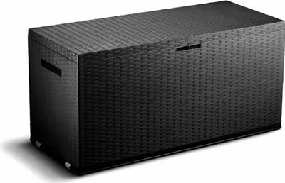 Image de TOOD Coffre de rangement en résine - 350 l - 120 x 52 x 60 cm - Gris anthracite