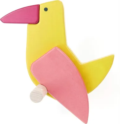 Zdjęcie produktu dla Haczyk na ubrania Bajo Yellowbird - kolorowa dekoracja pokoju dziecięcego