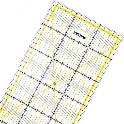 Produktbild von Famanu Patchwork-Lineal 15 x 60 cm mit cm-Raster und Winkelanzeige - für Schneiden und Basteln