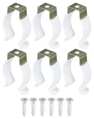 6er Set T8 U-Clips Halter aus Edelstahl mit Schrauben