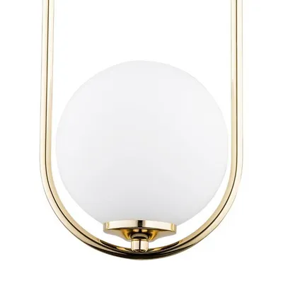 Zdjęcie produktu dla Lampa wisząca Noval złoto-biała 1xE14x40W szkło wym:80x16x15cm IP20 Alfa