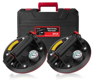 2er-Set 8-Zoll-Saugheber mit Manometer, 230 kg Tragkraft