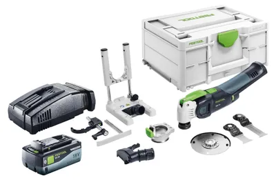 Obrázek produktu pro Festool VECTURO OSC 18 E-Basic Set akumulátorové kmitací nářadí 18 V Starlock Max Brushless + 1x akumulátor 8,0 Ah + rychlonabíječka + systainer.