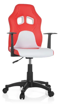 Productafbeelding van hjh OFFICE 670760 Kinder- en jeugddraaistoel, model Teen Game AL, kunstleer, rood/wit