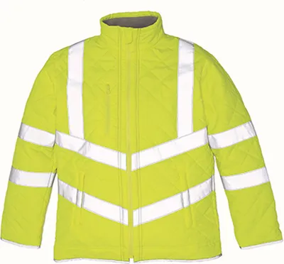 Produktbild von YOKO HVW706 | Herren Hi Vis Kensington Arbeitsjacke (with Fleece Lining) - Farbe: Hi-Vis Yellow - Größe: 3XL