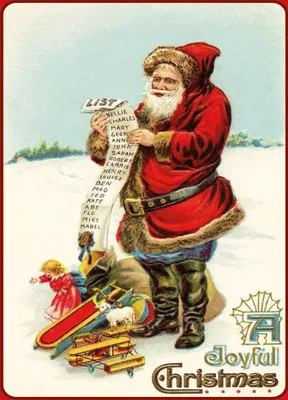 Produktbild von vianmo Holzschild 40x30 cm Santa Claus Schnee