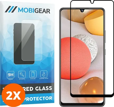 Produktbild von Mobigear Premium 4.99 Samsung Galaxy A42 Panzerglas Gehärtetes Glas Displayschutz - Hüllenfreundlich - Schwarz (2er Pack)