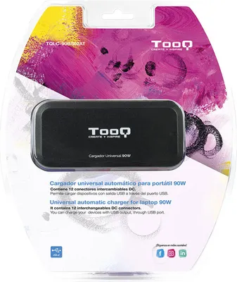 Produktbild von TooQ TQLC-90BS02AT, Notebook, Indoor, 100 - 240 V, 90 W, 12 - 20 V, Schwarz