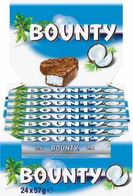 Produktbild von Bounty, Schokoriegel, Schokolade, Schoko-Kokos Riegel, 24 Stück, á 57 g
