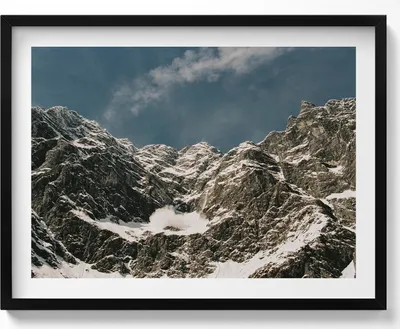 Produktbild von Watzmann Berchtesgadener Berge– Wandbild mit Rahmen – Gerahmtes Bild  – Wanddekoration – 80x60 cm –  Schwarz Rahmen